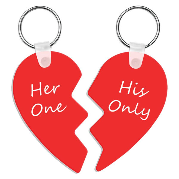 2.73" x 3.18" Gloss Unisub Aluminum Sublimatable Two-Part Heart Keychain Thumbnail