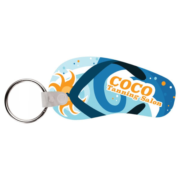 1.5" x 2.75" Semi-Gloss Unisub Aluminum Sublimatable 2-Sided Flip Flop Keychain Thumbnail
