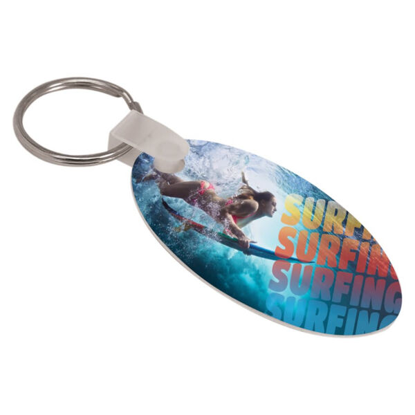 1.375" x 2.5" Gloss Unisub Aluminum Sublimatable Oval Keychain Thumbnail