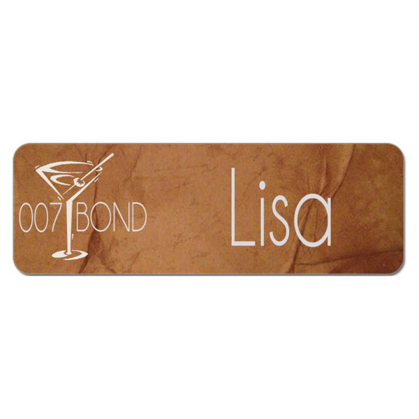 3" x 1" Gloss Sublimatable UVSub Aluminum Name Badge with Radius Corners Thumbnail