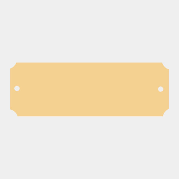 1" x 2" Brushed Brass Plate with Notched Corners and Two Holes Thumbnail