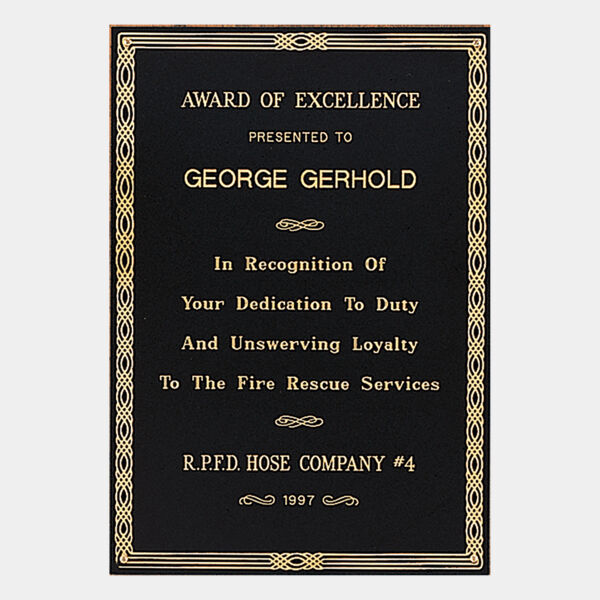 4 1/2" x 6 1/2" Laserable Brass Plate with Design Border Thumbnail