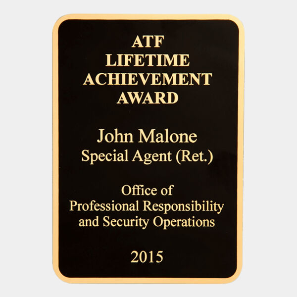 3" x 4 1/4" LaserFX Brass Plated Steel Plate with Border for P4834 Thumbnail