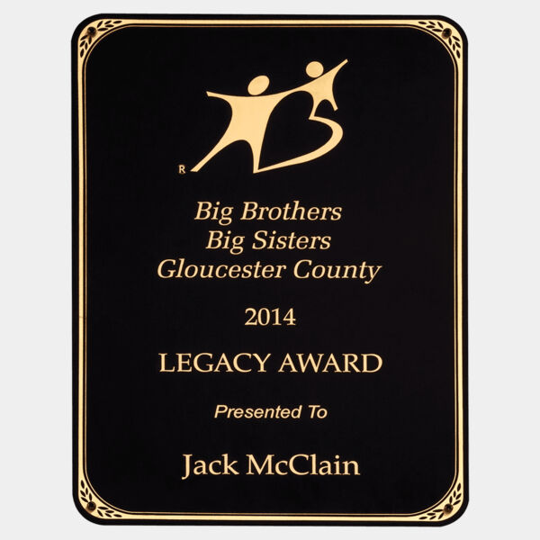 6 1/4" x 8 1/2" LaserFX Laser Plate with Rounded Corners, Border and Four Holes Thumbnail