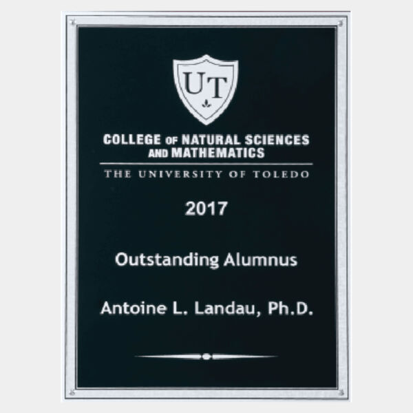 6" x 8" Laser Engravable Aluminum Plate with Florentine Border, Textured Center and Four Holes Thumbnail