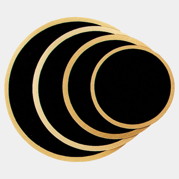 2 1/2" Round Laserable Brass Plate with Border Thumbnail