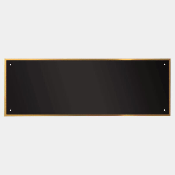 3 1/4" x 8" Laserable Brass Plate with Thin Border and 4 Holes Thumbnail