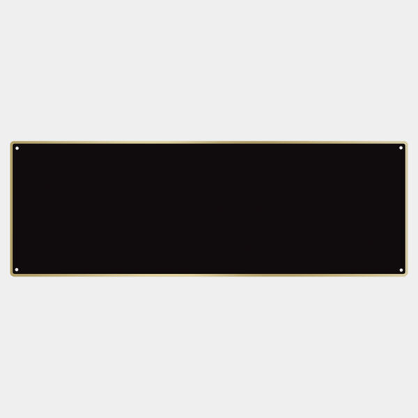 3 1/2" x 10 1/8" Laserable Brass Plate with Thin Border, 4 Holes, and Rounded Corners Thumbnail