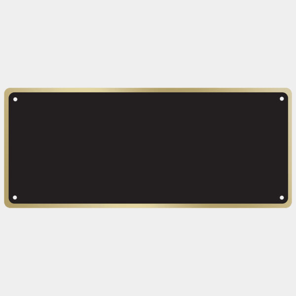 2 7/8" x 6 7/8" Laserable Brass Plate with Border, 4 Holes, and Round Corners Thumbnail