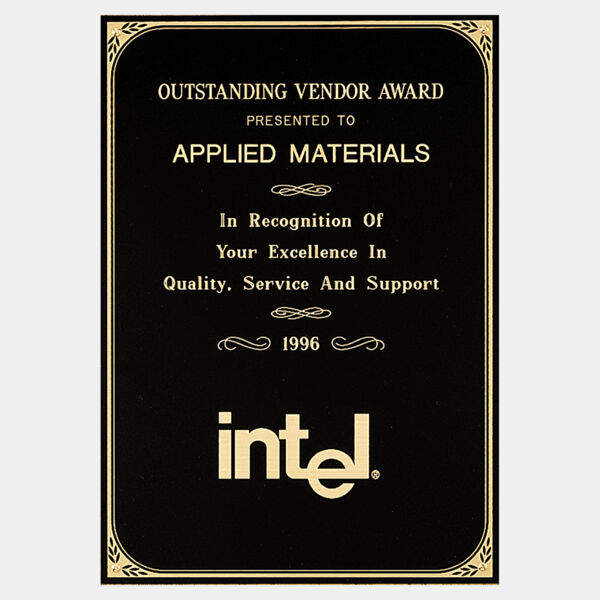 5 1/4" x 7 1/4" Brass Plate with Border and Four Holes Thumbnail