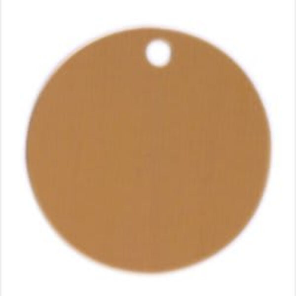 1 1/2" x .020" Solid Brass Round Key Tag Thumbnail